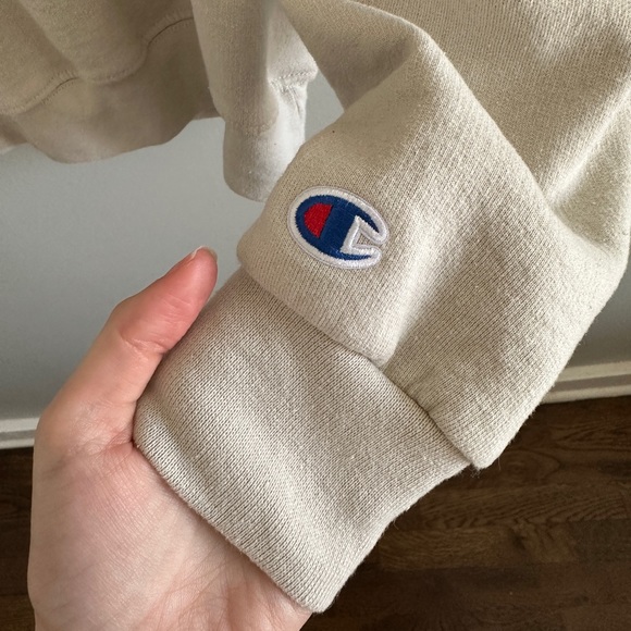 Champion Embroidered Butterfly Sweatshirt in Cream - Picture 5 of 5